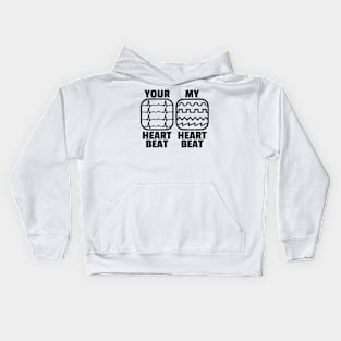 Funny Analog Synthesizer Heartbeat Waveforms ADSR Kids Hoodie